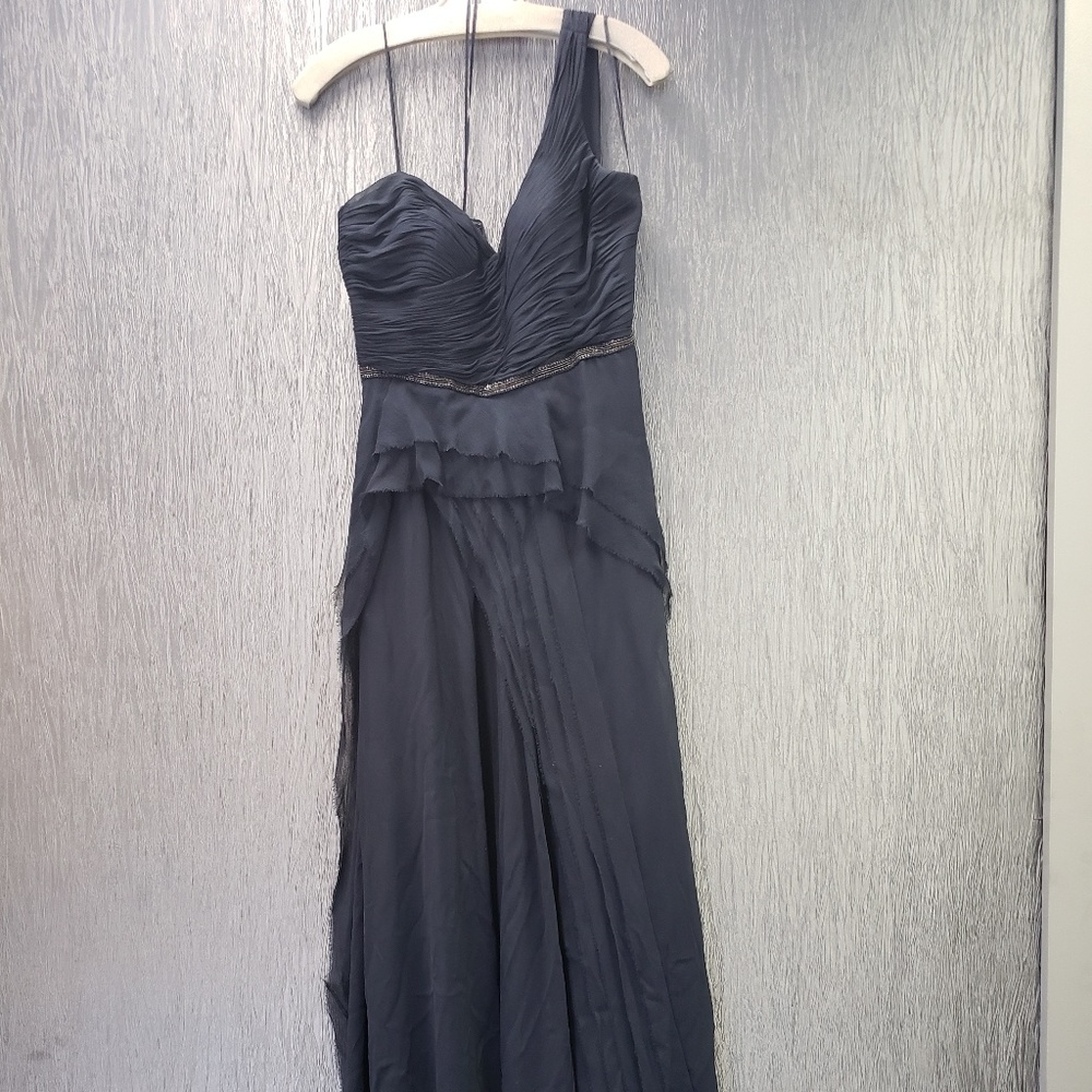 Rickie Freeman Teri Jon One shoulder black dress